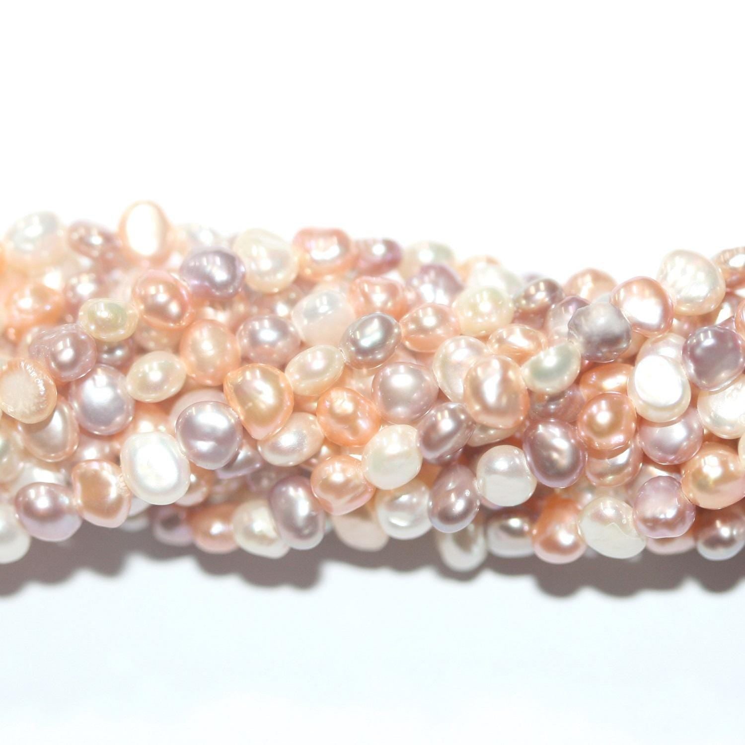 12" St Multicolor Baroque Pearl Beads 4,5-5mm. Approx. Strand 36cm. -Natural Pearls wholesale Prices