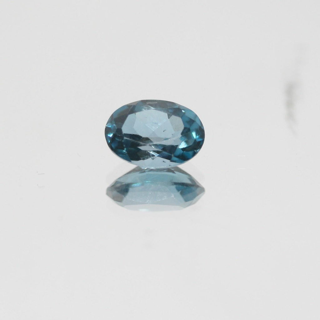 Lote de 2 piezas de topacio azul Londres facetado ovalado de 7 x 5 mm (2 piezas)