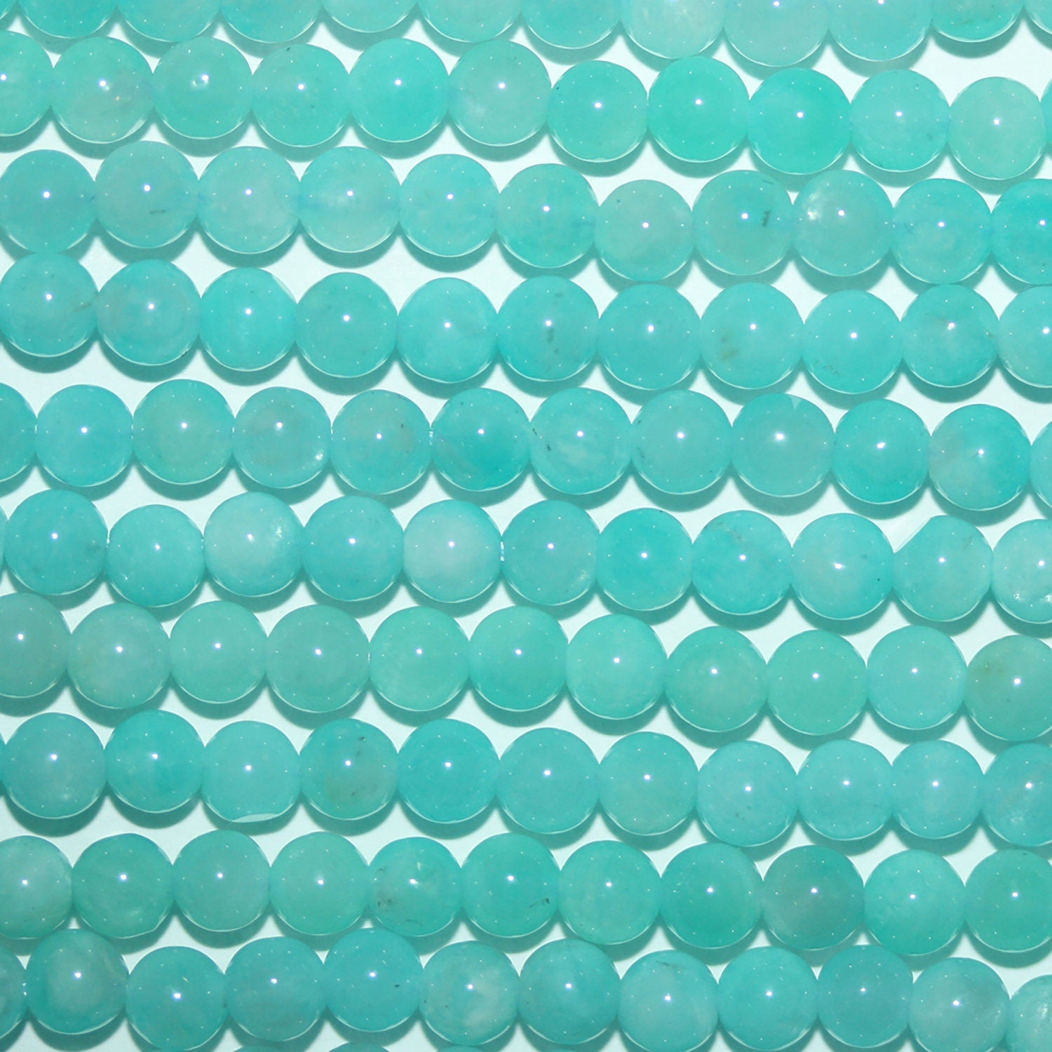 15" St Perles rondes lisses en amazonite péruvienne 4-4,5 mm.-Rig 39 cm.