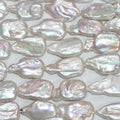 Perlas ovaladas blancas de agua dulce de 15" (23 x 14 mm aprox.) - Hilo de 39 cm - Perlas naturales - Precios al por mayor