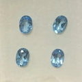 Lote de 4 piezas de topacio azul suizo facetado ovalado de 7 x 5 mm. (4 piezas)