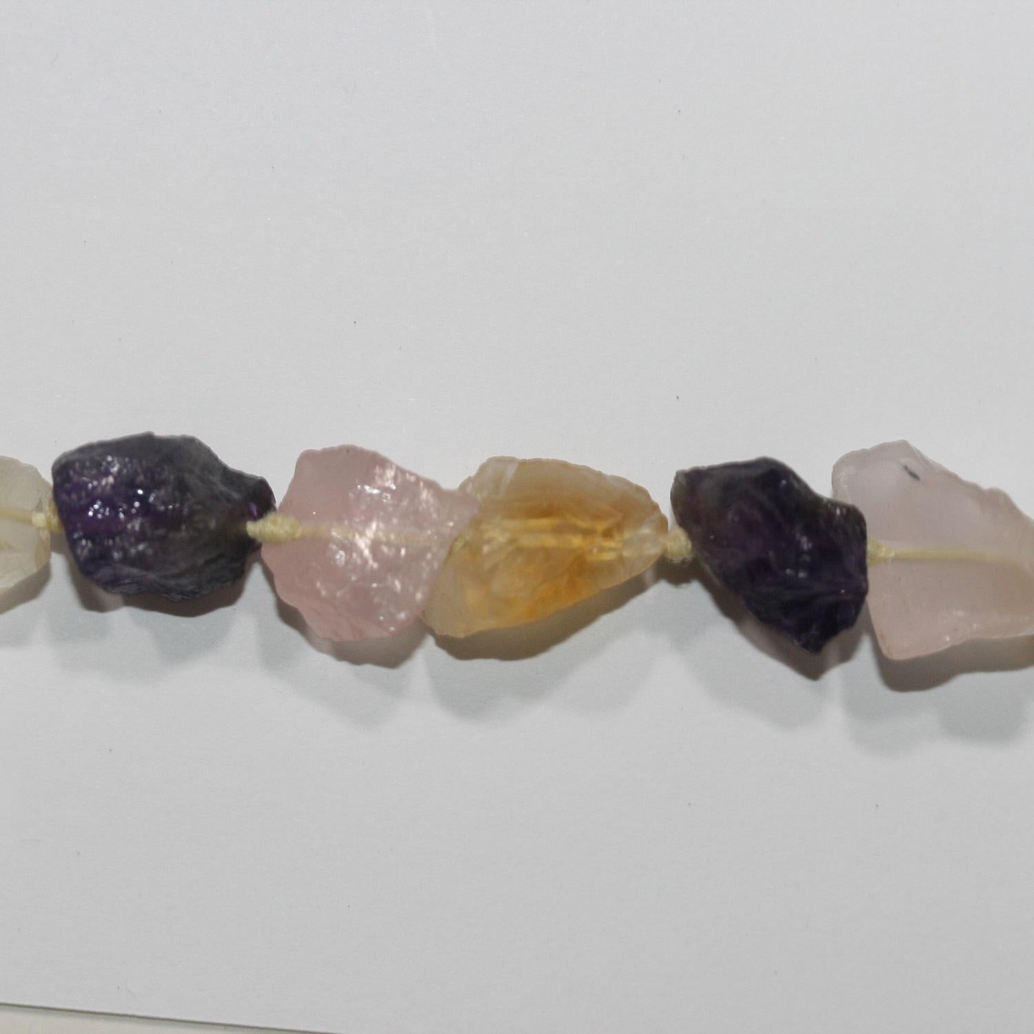 Cuentas de cuarzo irregulares sin pulir de 40 cm (16") - Tira de 40 cm - Ref. 14743