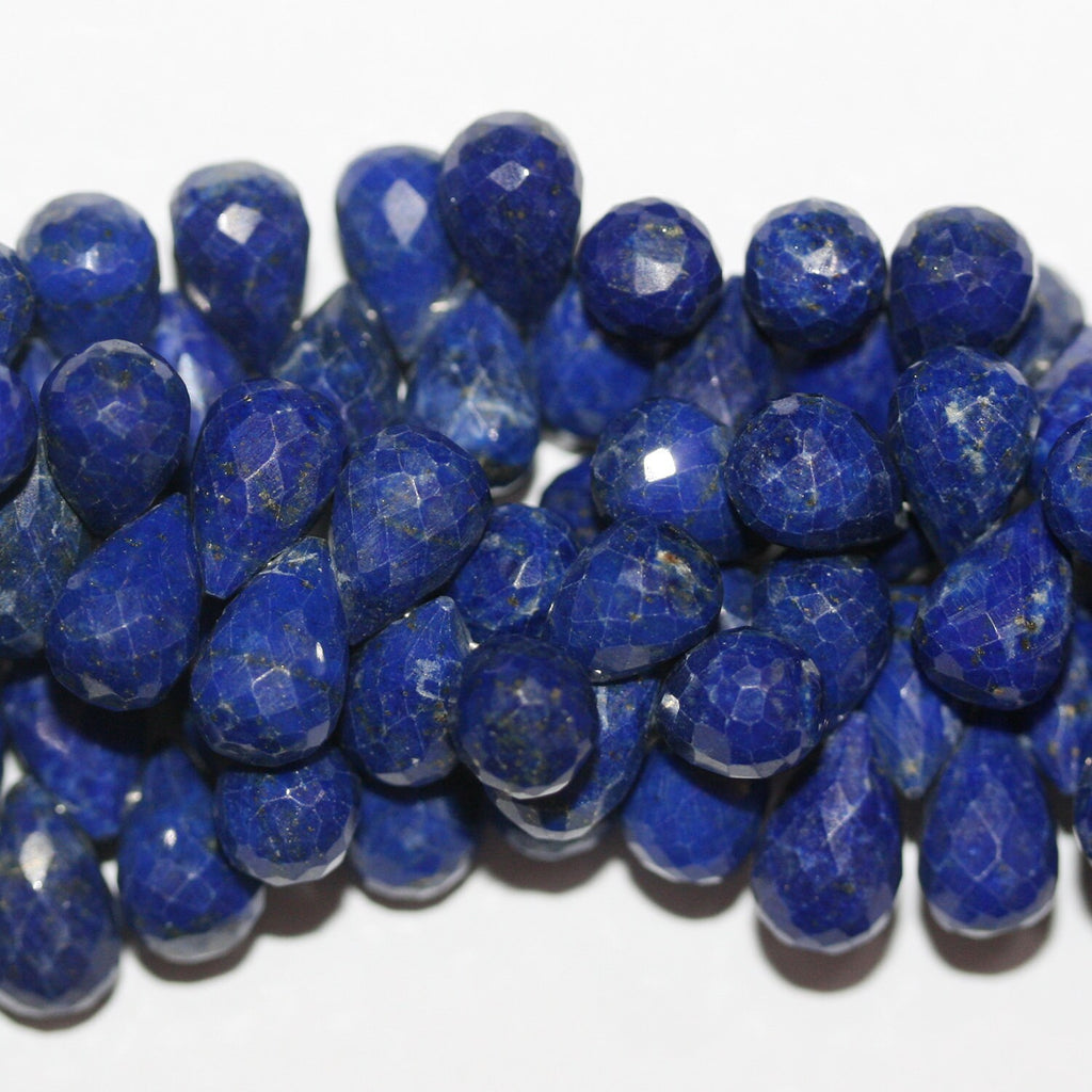 Perles en lapis-lazuli facettées de 20 cm (8 pouces), 10 x 7 mm. Longueur du fil : environ 21 cm.
