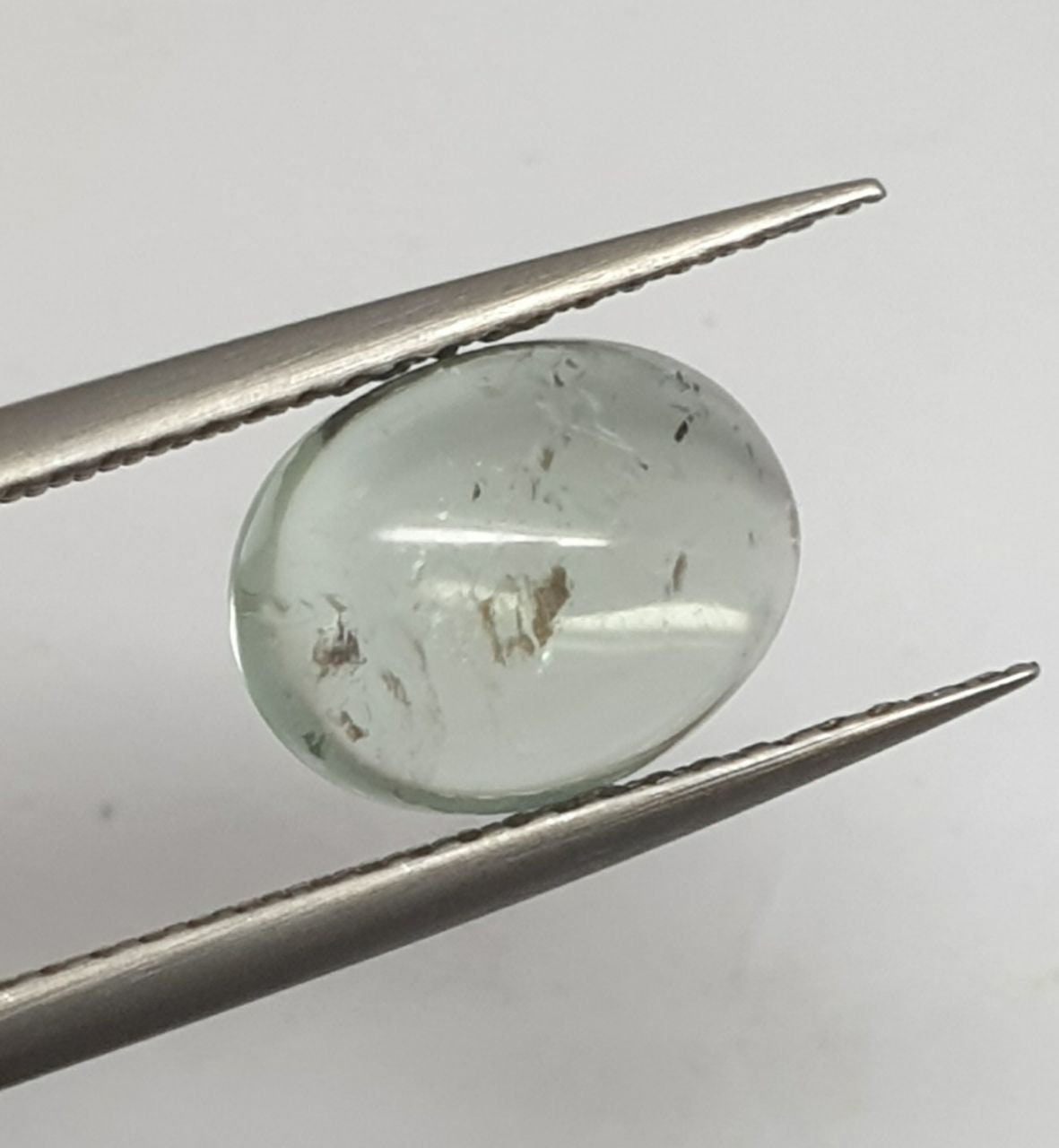Light Blue Tourmaline Oval  Cabochon9.8x7.8mm.(3ct.).Tourmaline- Natural Tourmaline