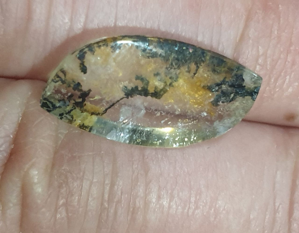 Dendritic Quartz Cabochon 7.7ct  21x10.7mm Natural Inclusions Collector Stone- Natural Stone- Rare Gems- Brazil