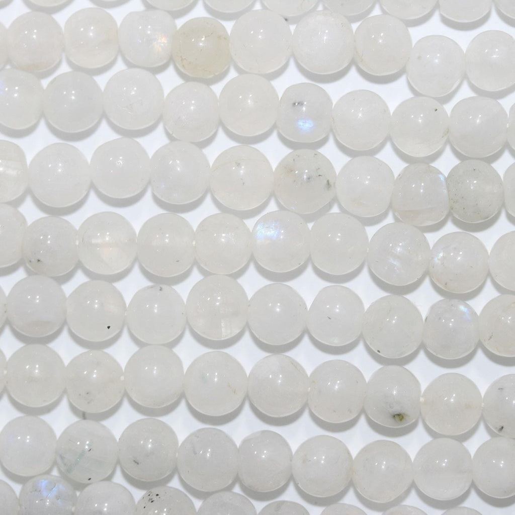 14" St Moonstone Smooth Round Beads 6.5-7mm -Strand 36cm.