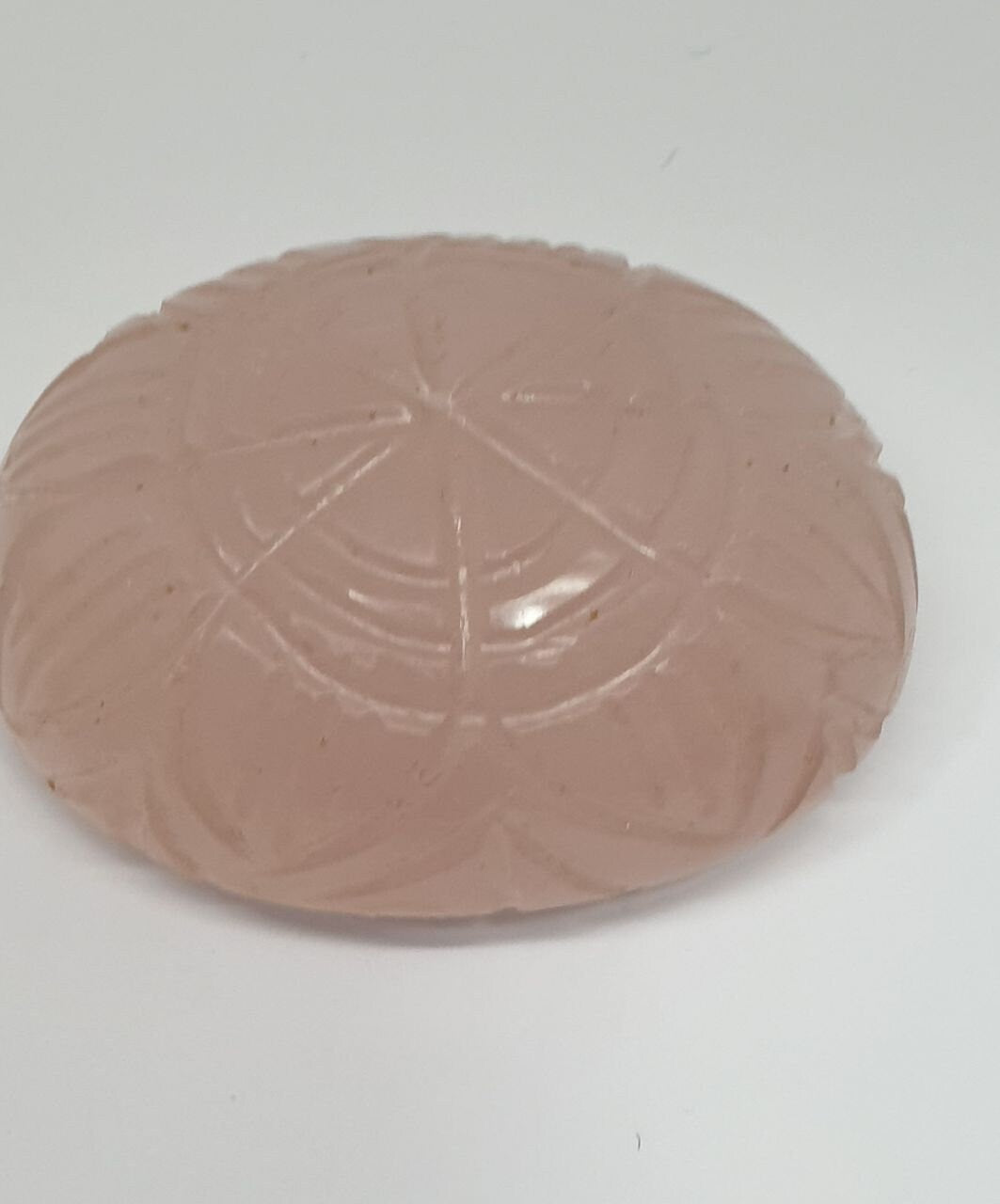 Huge One Of A kind Hand Carved Rose  Quartz Oval  Cabochon Stone Unique Carving 43.22x33.3x18mm 178.8ct Really Collector Piece