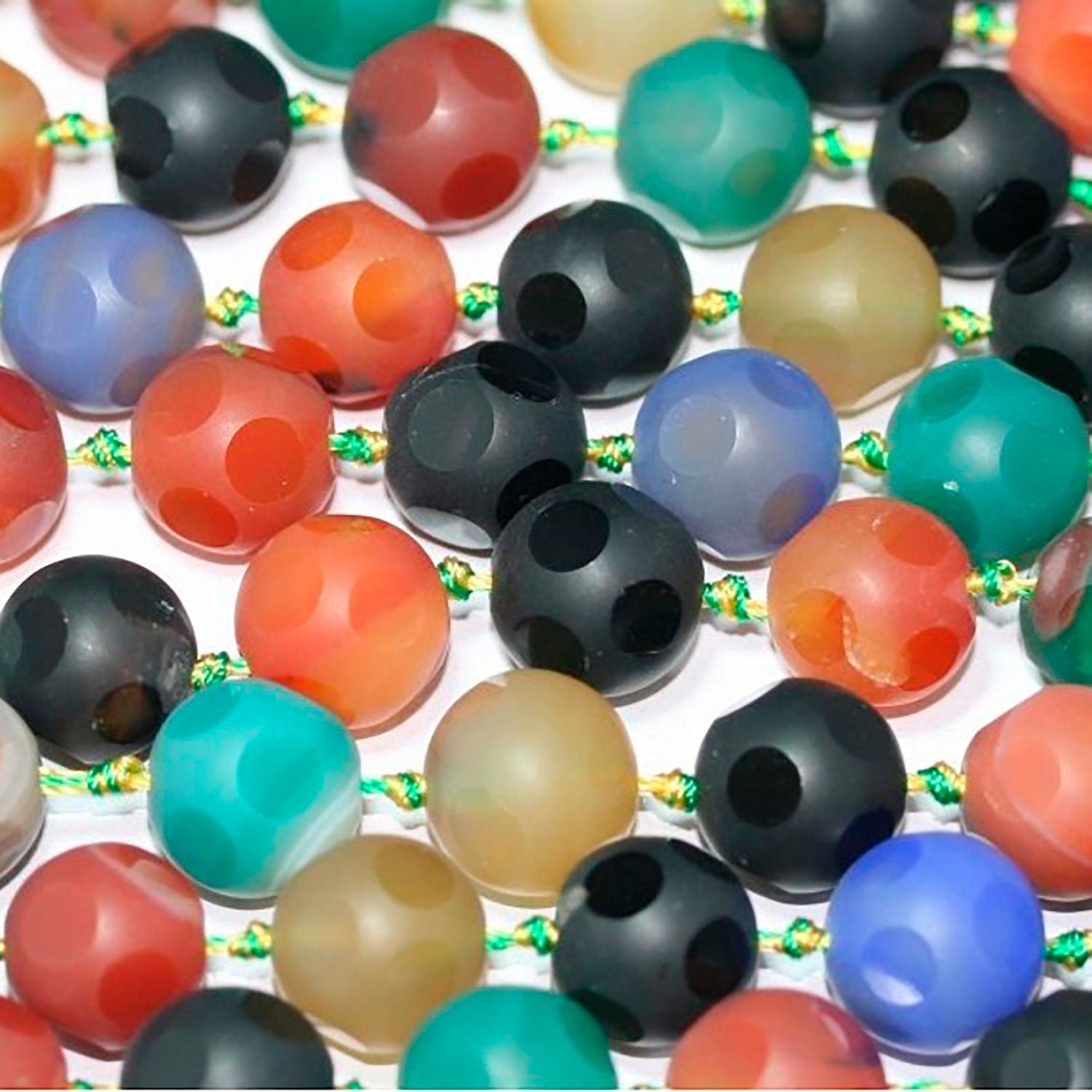 Ágata multicolor de 16" con 8 cuentas redondas facetadas de 14 mm (tira de 40 cm)