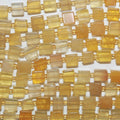 Perles cubiques lisses en fluorite jaune St de 14 pouces, 5-6 mm environ - Fil de 38 cm.