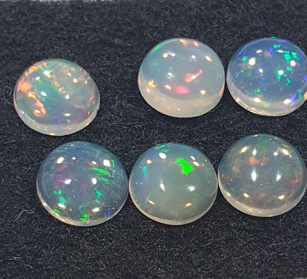 Ethiopian Opal Lot Round Cabochon 5mm. (6pcs)  -Gemstone Parcels-Loose Stones Wholesale Price