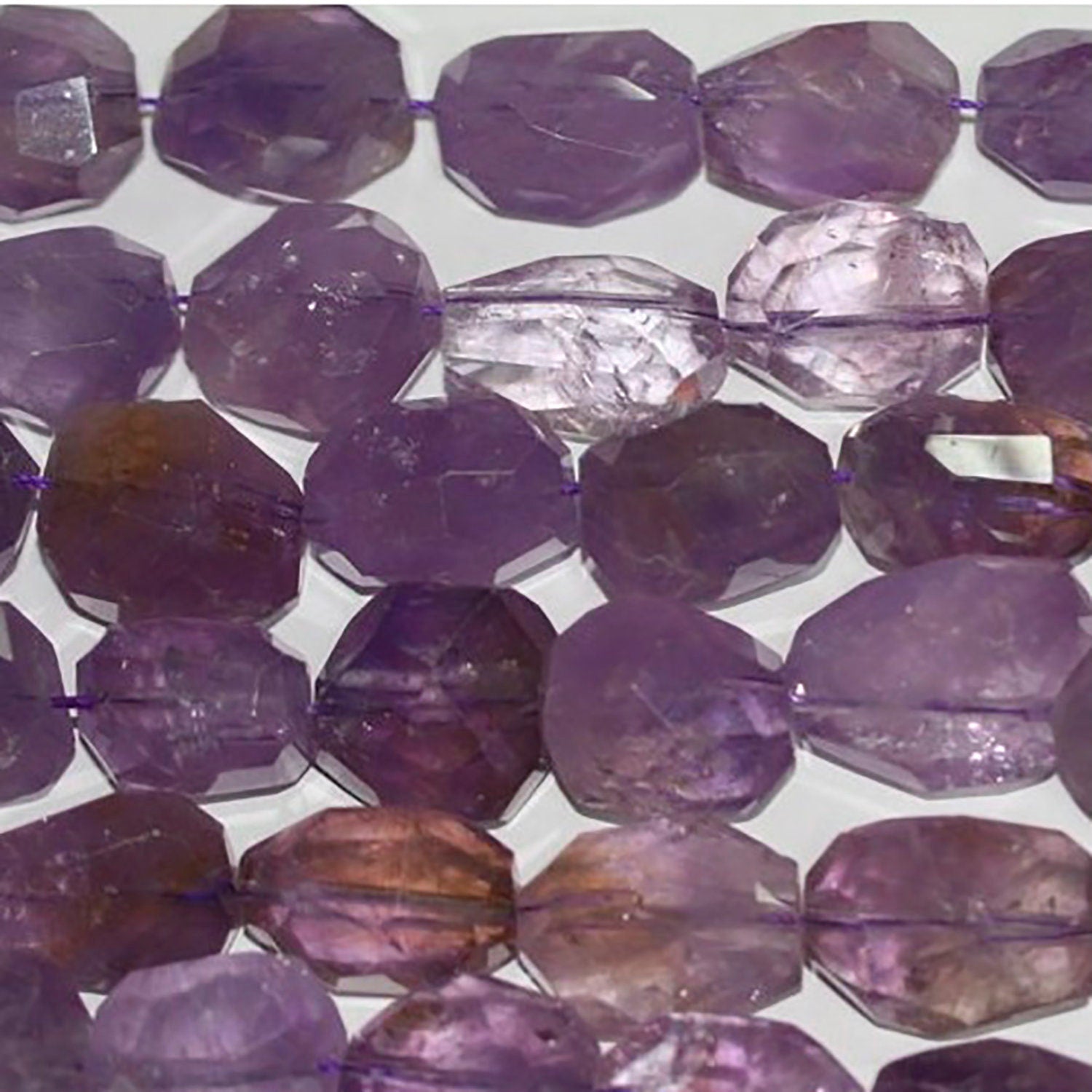 14" St Amethyst Faceted Nugget Beads 16x10mm.-Approx.-Strand 37cm