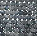 14" St Black Agate Smooth Matte Finish Cracked Round Beads 10mm.-Strand 38cm