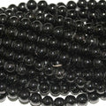 Perles rondes lisses en tourmaline noire St, 6 mm, 15 pouces (38 cm) - Fil de 39 cm