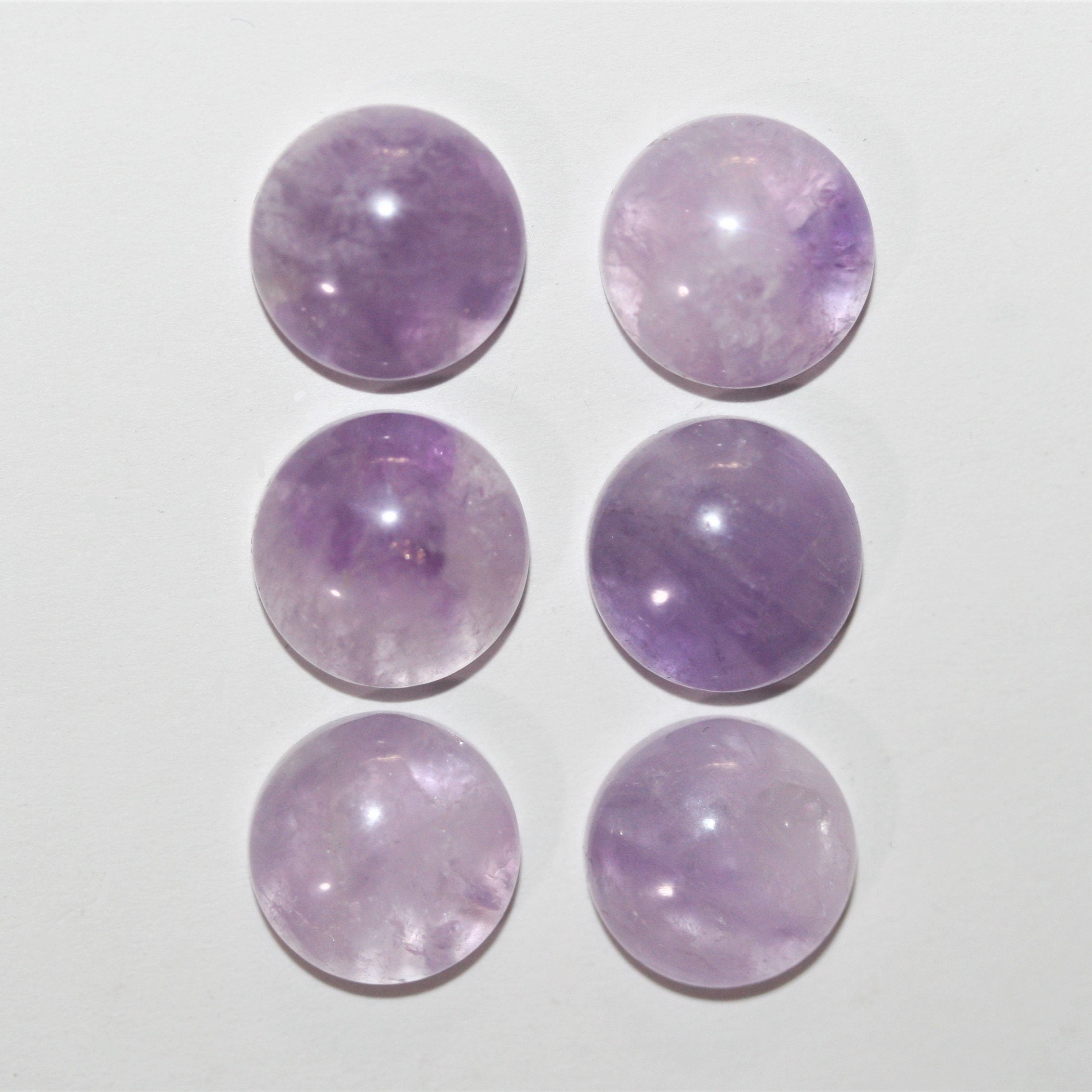 Amethyst Smooth Round Cabochon 12mm. (6 pieces)