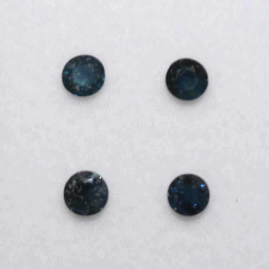 Lote de 4 zafiros azules redondos facetados de 4 mm. (4 piezas)