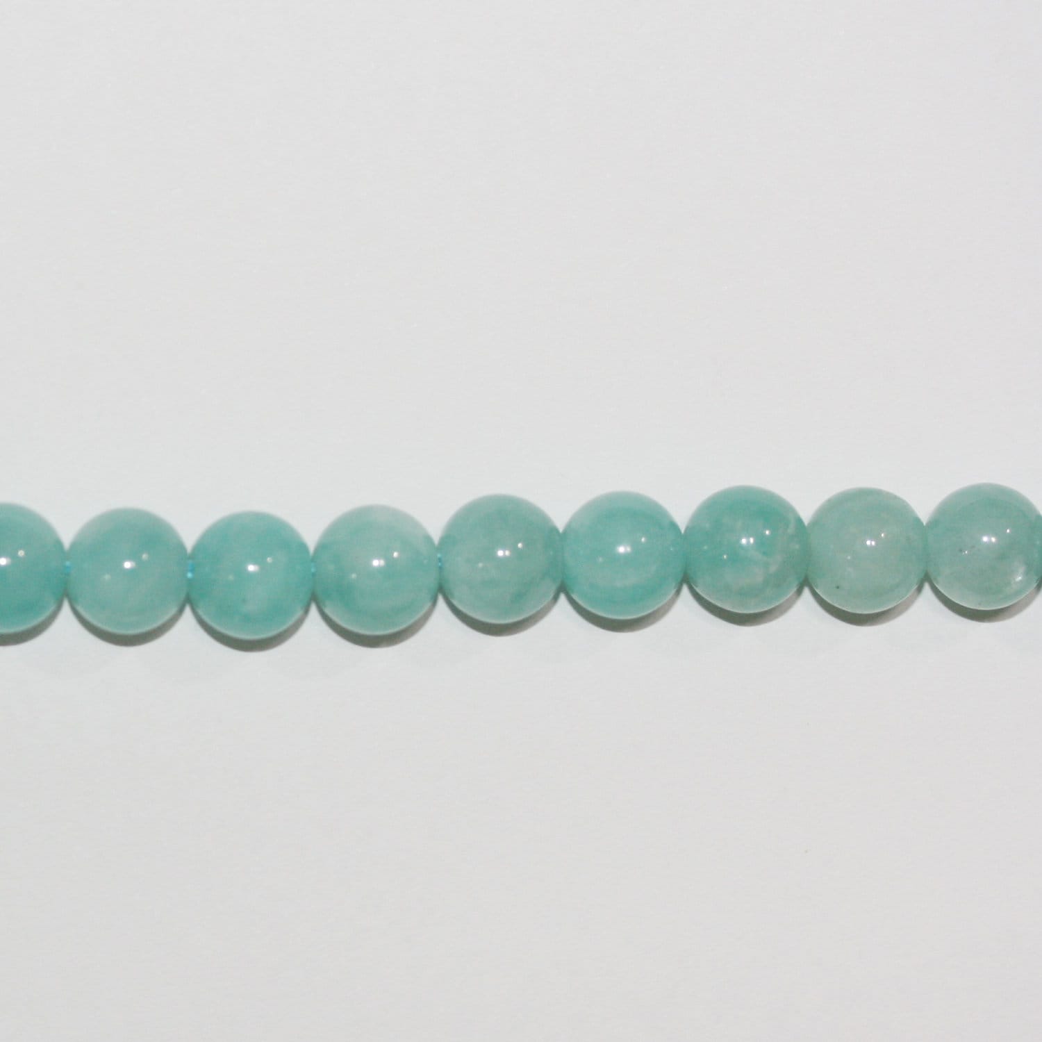 Perles rondes lisses en amazonite péruvienne de 15 pouces, 8 mm, brin de 39 cm.