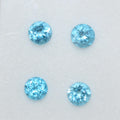 Lote de 4 topacios azules suizos facetados redondos de 6 mm. (4 piezas)