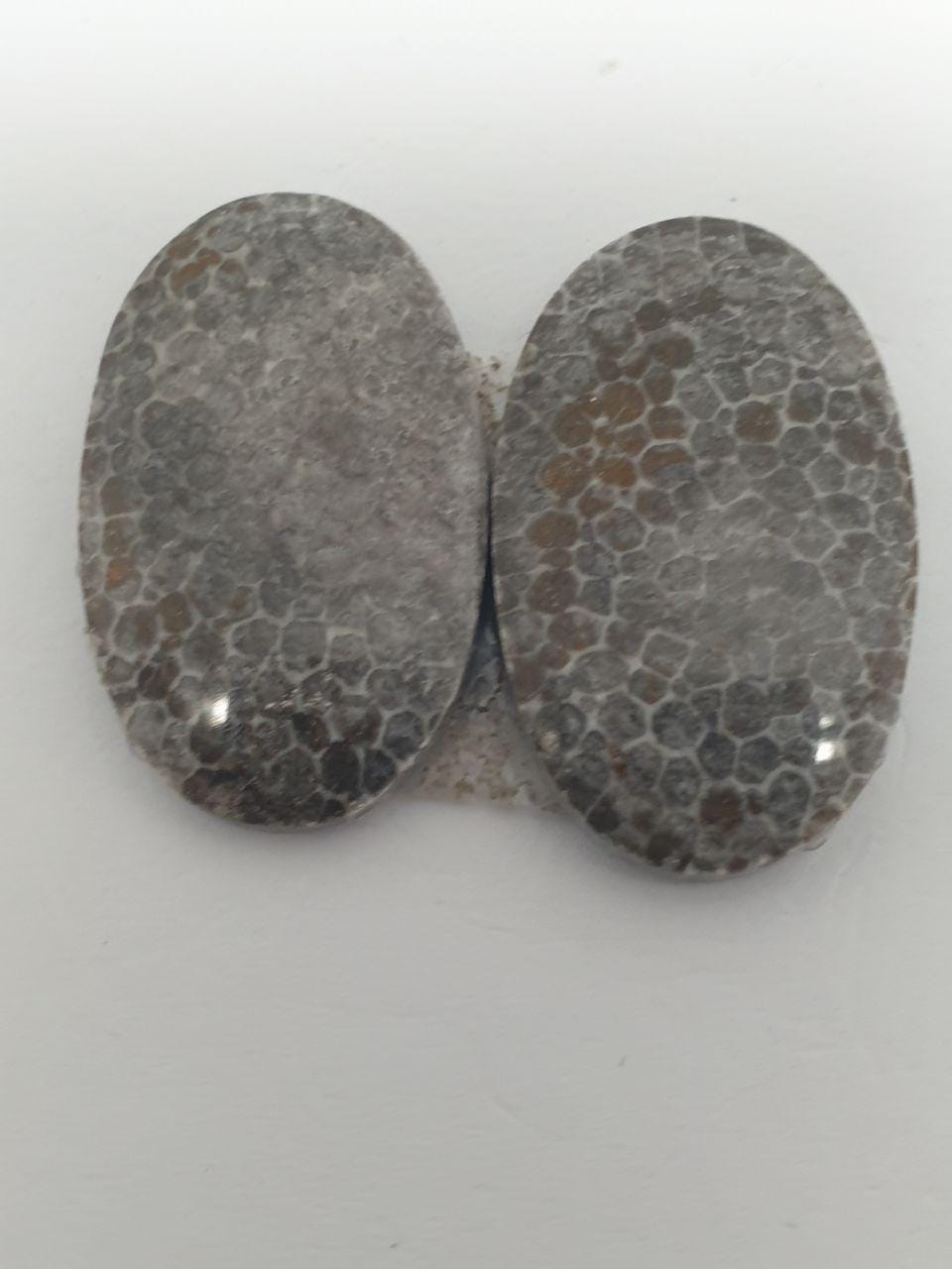 1 Pair Natural Sonora Jasper 25x15mm Oval Cabochons. Natural Stone.