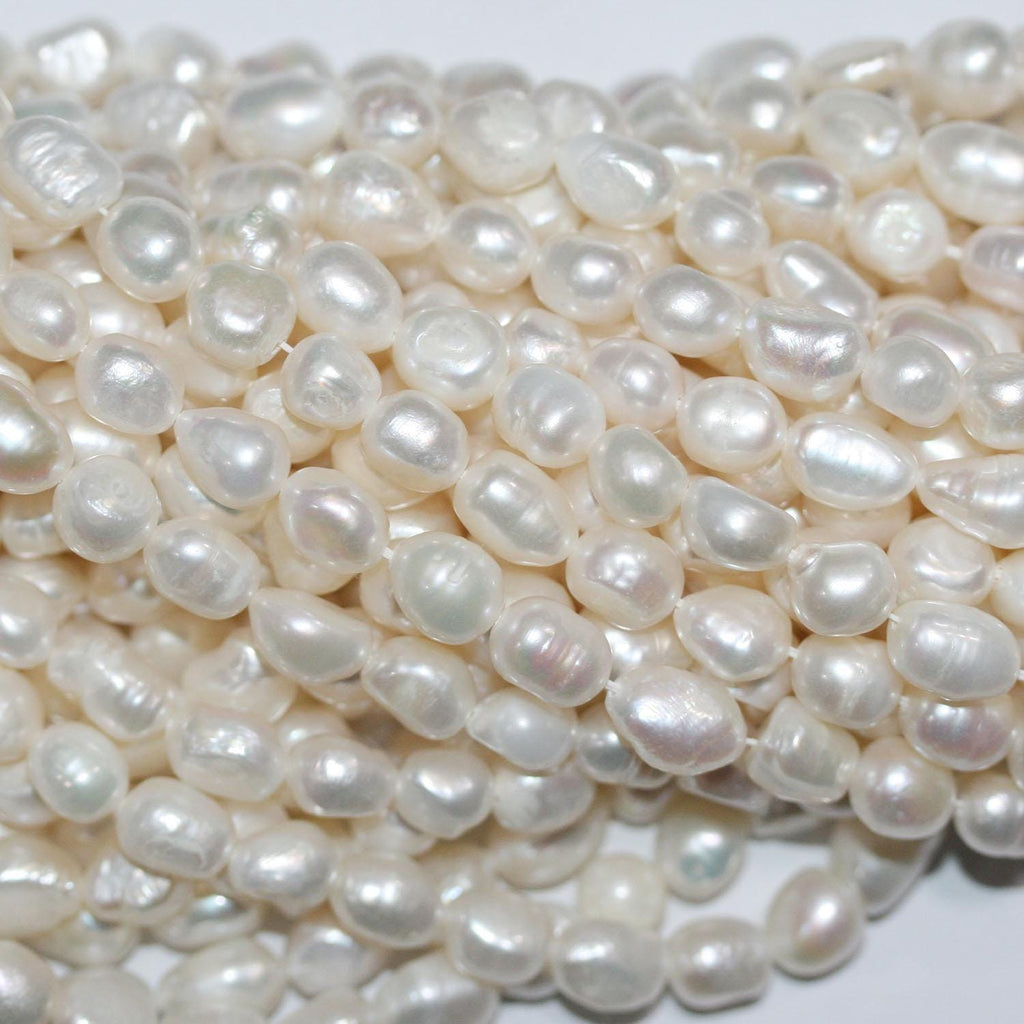 13" St Freshwater Baroque Pearl 7-8mm.Approx.-Strand 34cm  -Natural Pearls wholesale Prices