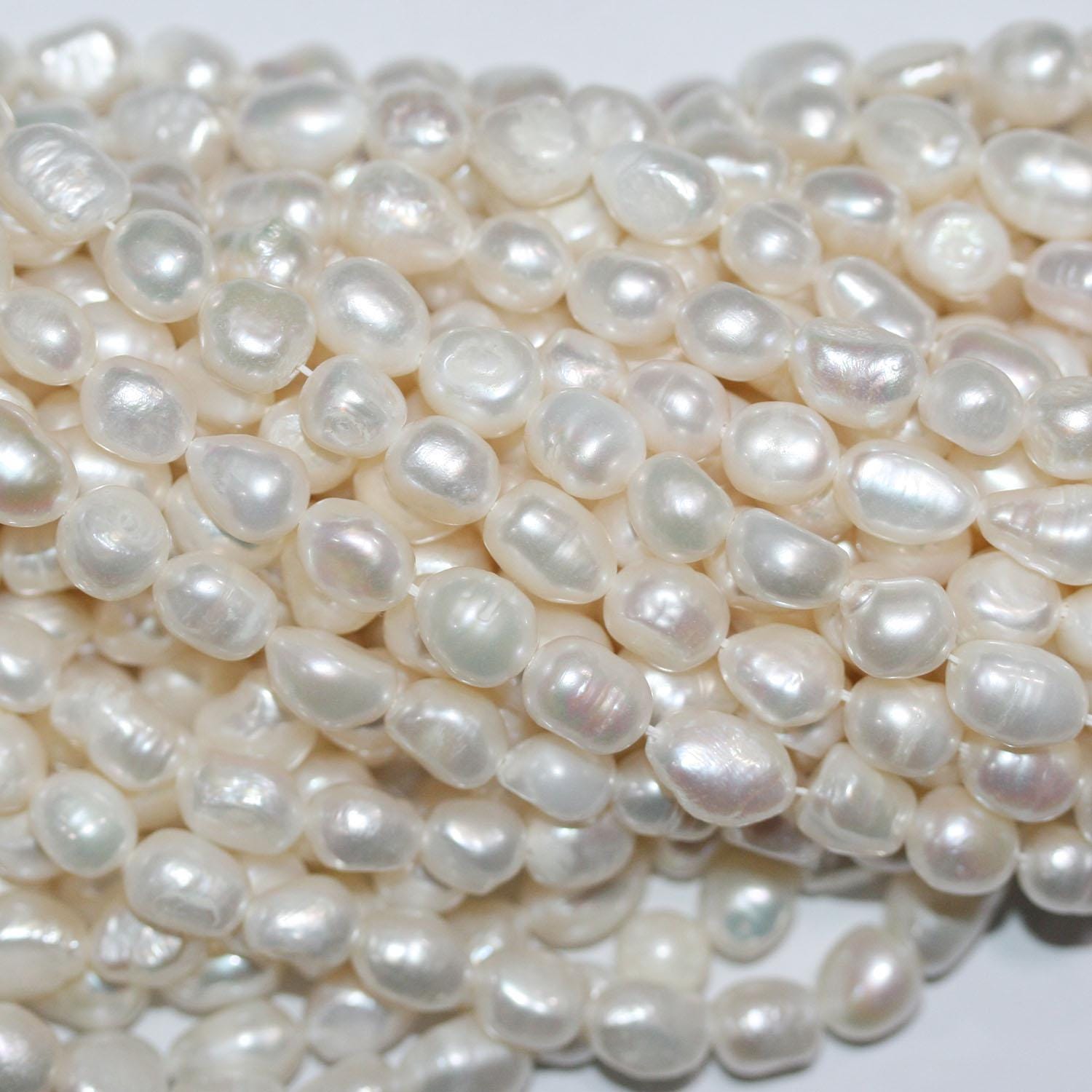 13" St Freshwater Baroque Pearl 7-8mm.Approx.-Strand 34cm  -Natural Pearls wholesale Prices