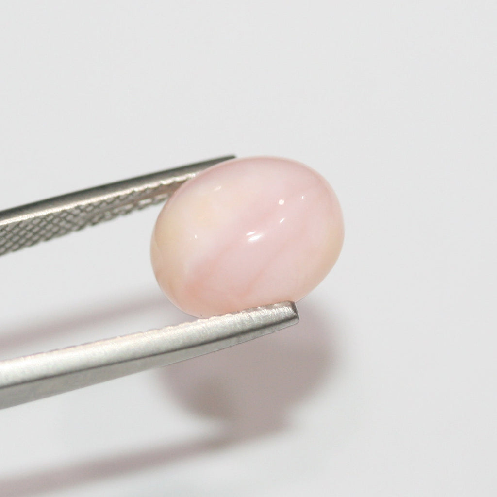 Lote de 8 cabujones ovalados de ópalo rosa de 12 x 10 mm. (8 uds.).