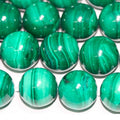 Cuentas redondas de malaquita de 16" (16-17 mm) - Hilo de 40 cm