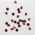 Lot de grenats rhodolites ronds à facettes de 2,5 mm - Lot de 2 carats