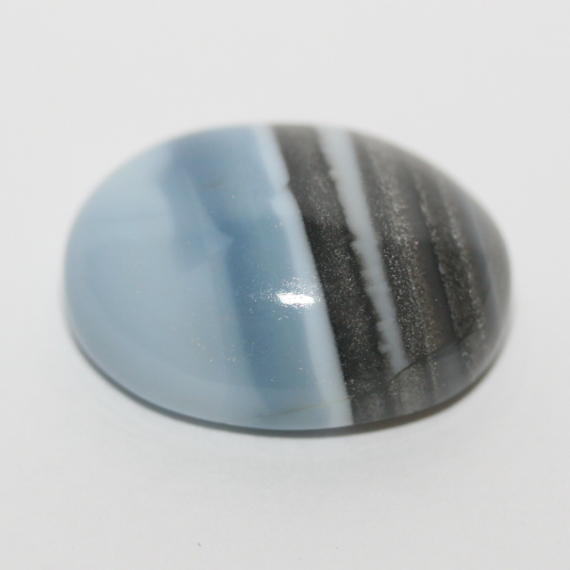 Natural Blue Stripe Opal Oval Cabochon 16x12.3mm.-(8.7ct)