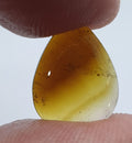 Bicolor Brown  Yellow Tourmaline Drop Flat Cabochon 15x11.5mm.(4.65ct.).