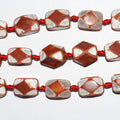 15" St Orange-White Agate Faceted Barrel Beads 20x14mm. Strand 39 cm