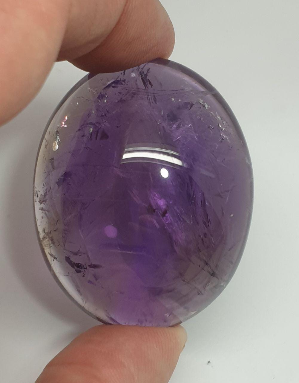 Huge  Amethyst Smooth Oval Cabochon 47.4x38x20.5mm (246.19ct.) Museum Piece