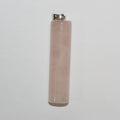 Pendentif cylindrique lisse en quartz rose 50x13mm.
