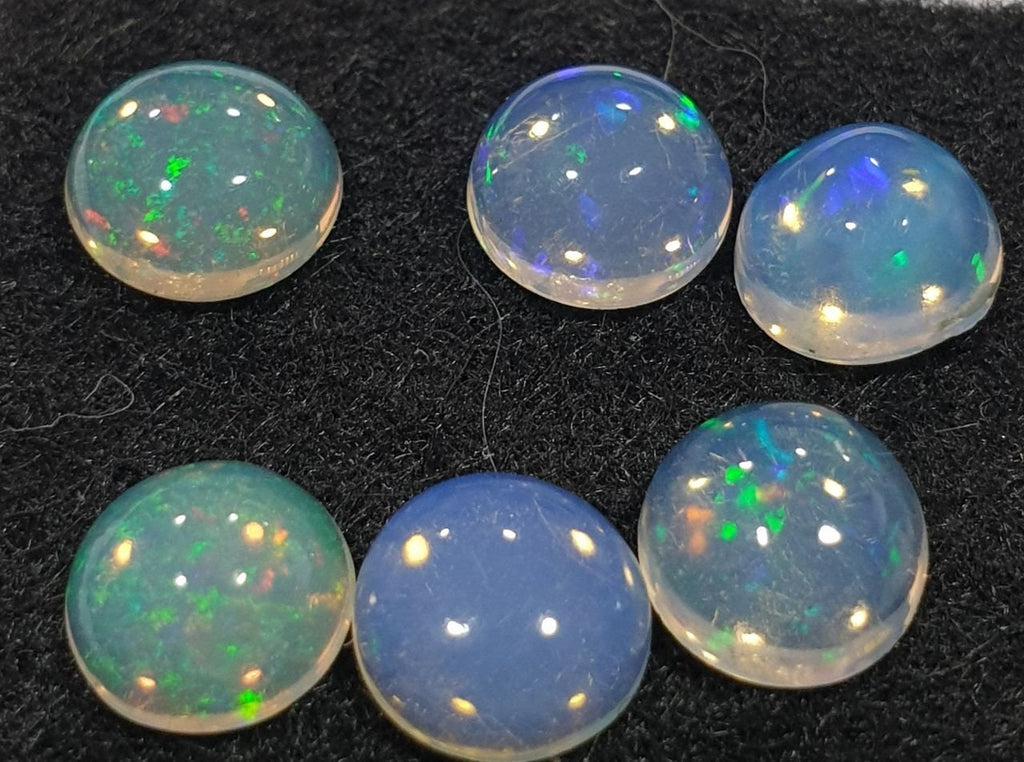 Ethiopian Opal Lot Round Cabochon 6mm. (6pcs)  -Gemstone Parcels-Loose Stones Wholesale Price