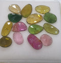Gran lote de turmalina rosa y verde facetada en corte rosa - Piedras preciosas naturales sin tratar