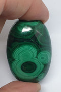 Big AAA Genuine  Malachite Oval Cabochon  42.6x28mm From Zaire  - Gemstone Natural- 123.4 cts