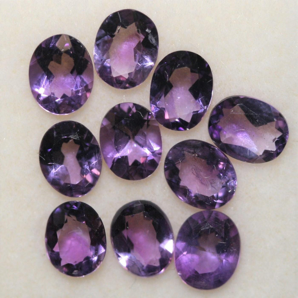 10Pcs Lot Amethyst Faceted Oval 5x4 mm.- 10 Pieces - Item: 099LO