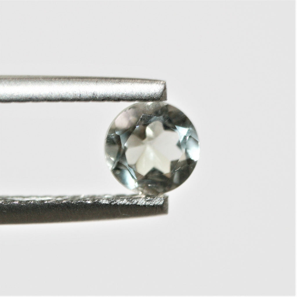 Lot de 12 pierres rondes à facettes de prasiolite de 5,5 mm.