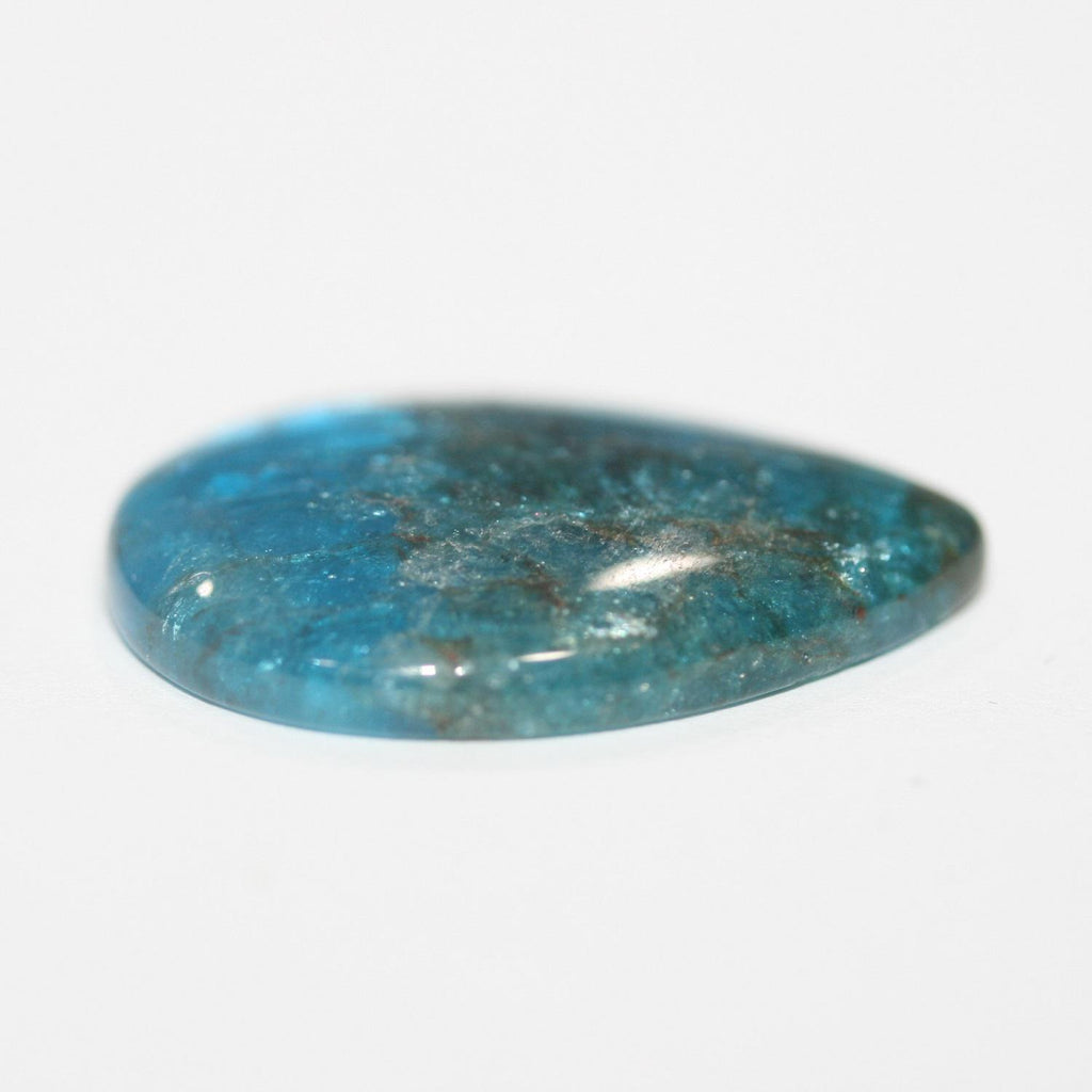 Lote de 4 cabujones de apatita azul lisos de 25 x 18 mm. (4 piezas).