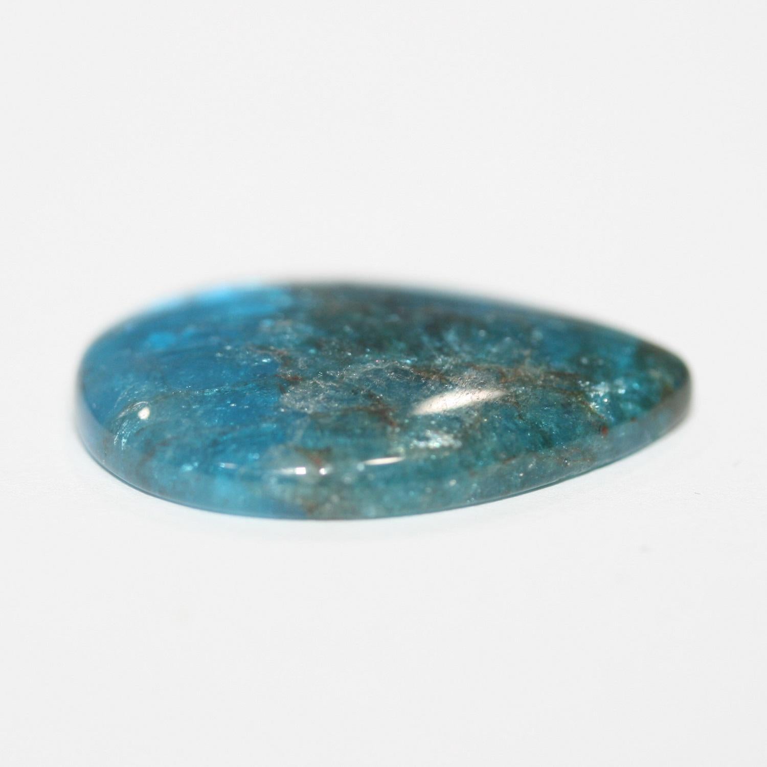 Lote de 4 cabujones de apatita azul lisos de 25 x 18 mm. (4 piezas).