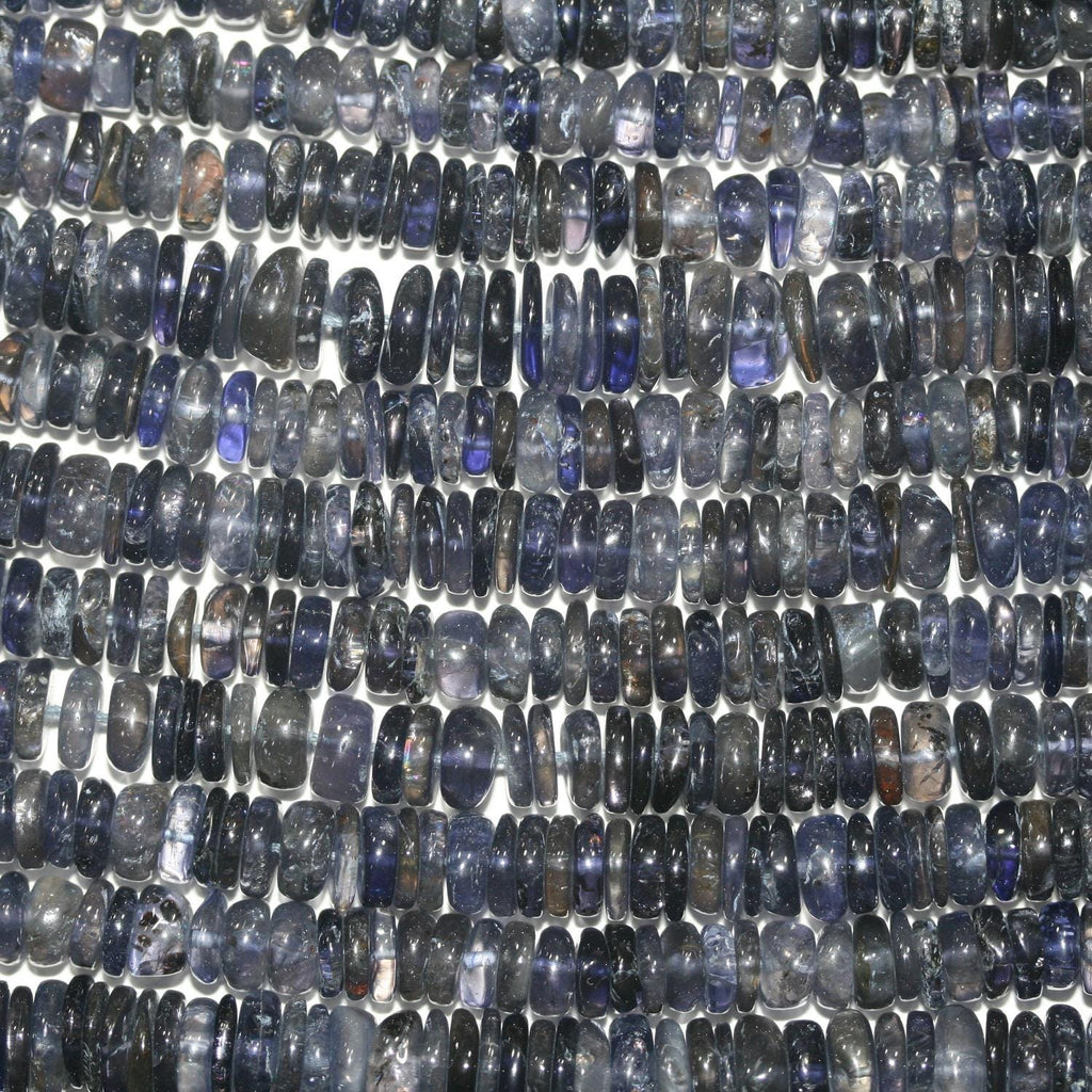 12" St Iolite Smooth Disk Beads 6x2mm.Approx.-Strand 34cm