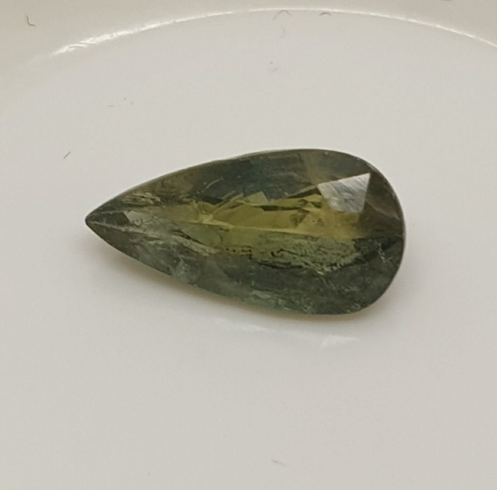 1 Pc Natural Rare Color Green  Sapphire  Drop 10.5x5.5mm 1.73 cts - Wholesale Gemstones- Natural Stones For Jewelry