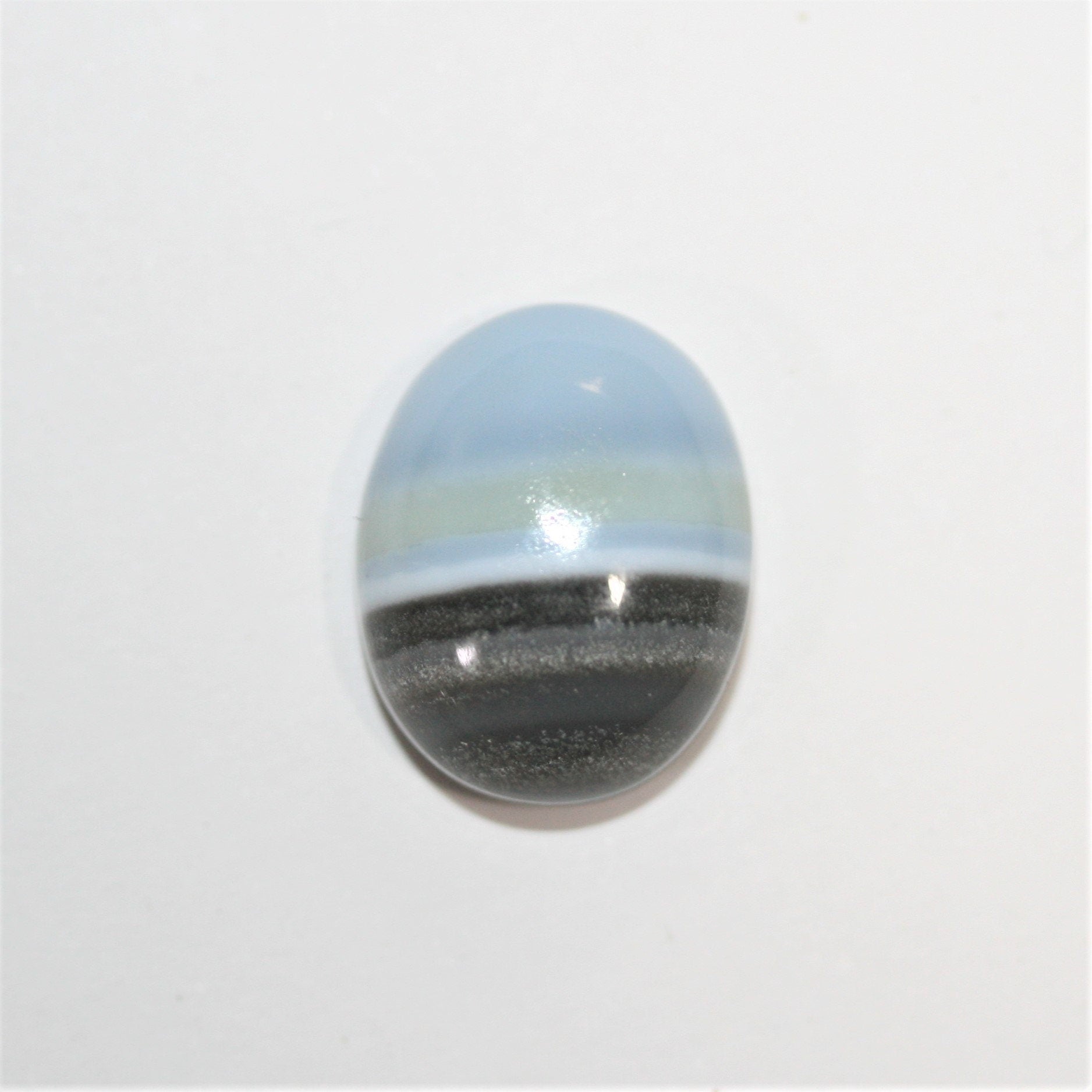 Blue Stripe  Opal Cabochon 15x12mm. (8.29ct.) - Natural Untreated Gem- Unique color- Jewellery Supplies- Inclusion Stones Natural