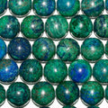 Perles rondes d'azurite de 14 mm (15 pouces) - Fil de 39 cm (39 cm) - Pierre précieuse naturelle