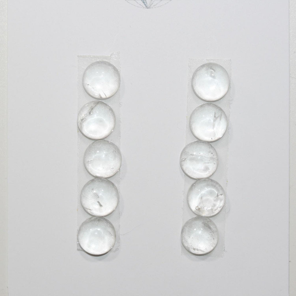 Rock Crystal Quartz Smooth Round Cabochon 8mm. (10 Pieces).