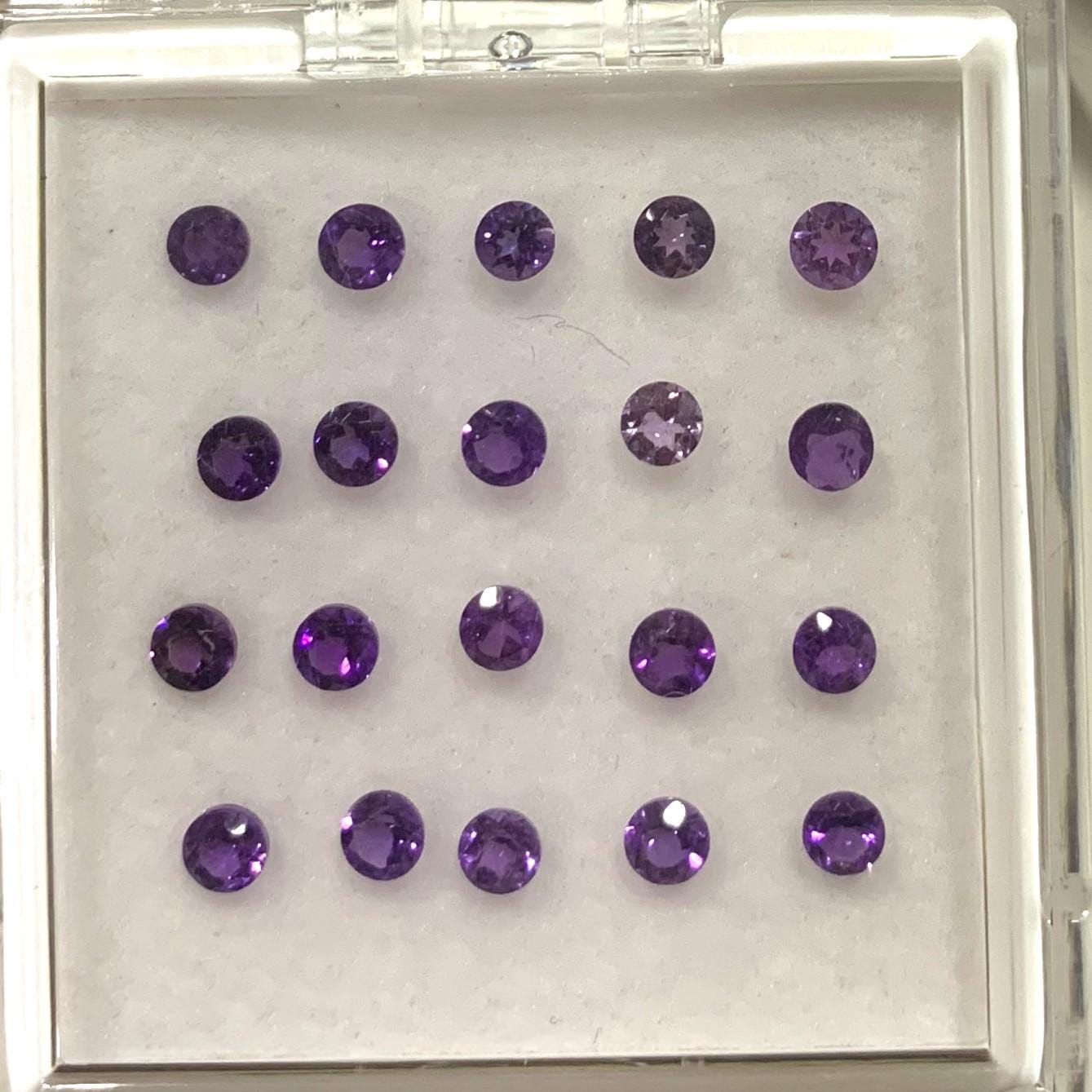 Lote de 20 Piezas Amatista Redonda Facetada 3mm (20uds).- Ref: 167LO