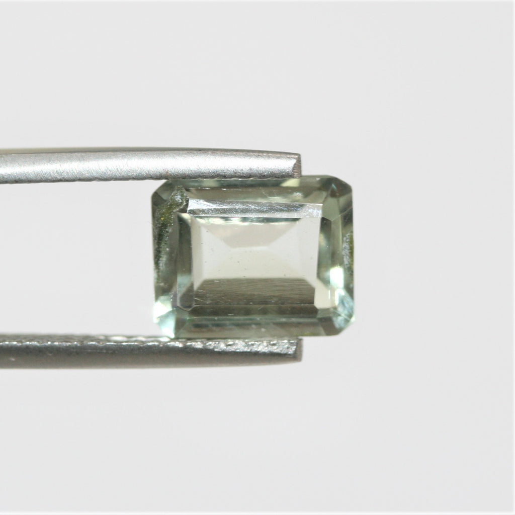 Lote de Prasiolita Facetada Rectangular 10x8mm.- 4 Piezas