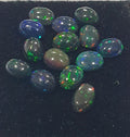 Ethiopian Black Opal Lot Oval Cabochon 4x3mm. (15pcs)  -Gemstone Parcels-Loose Stones Wholesale Price