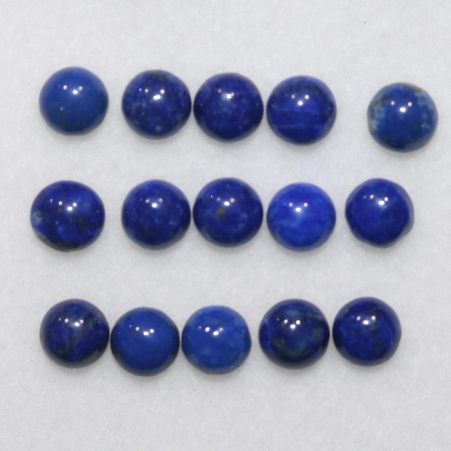 Lapis Lazuli Smooth Round Cabochon 5mm. (15 Pieces)