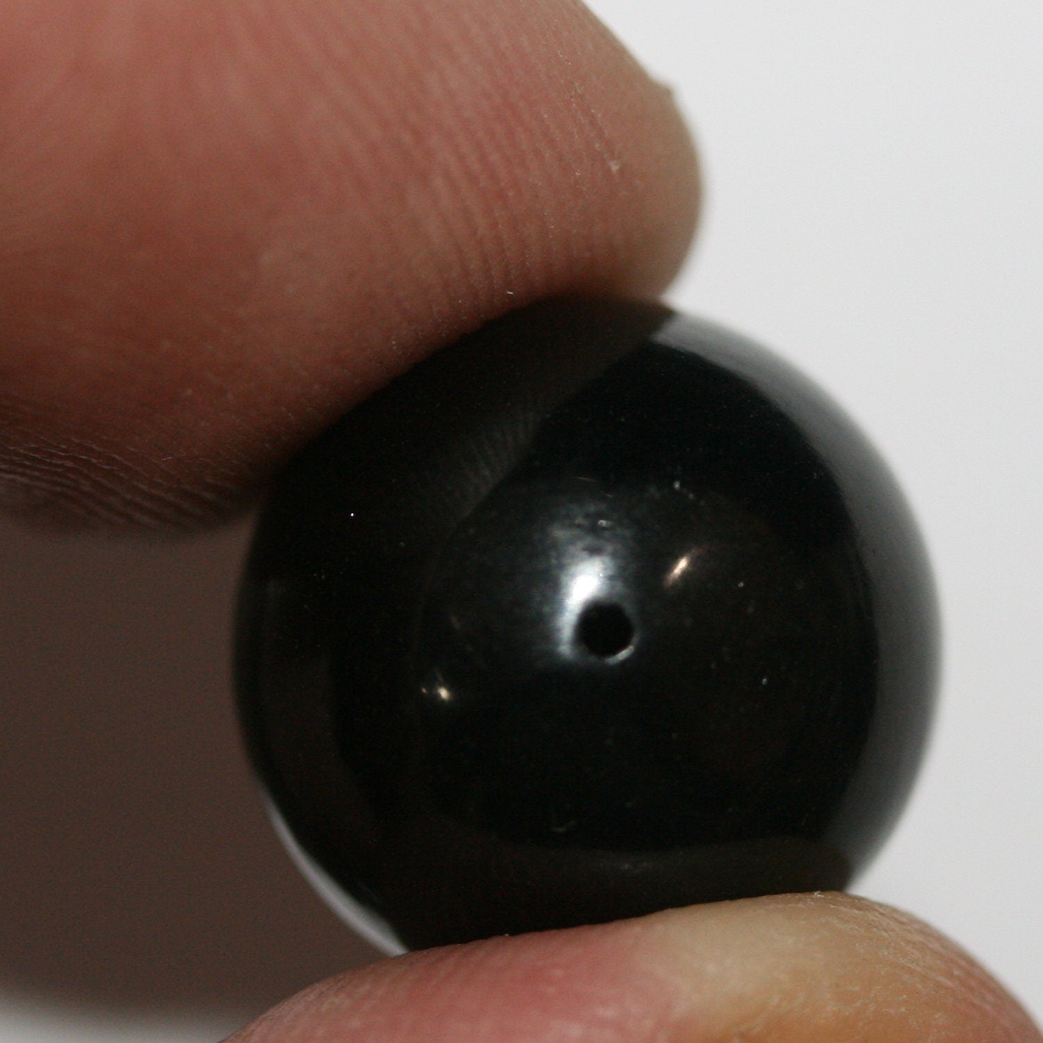 10Pcs Lot Jet Half Drilled Round Beads 6mm. (  Pairs )