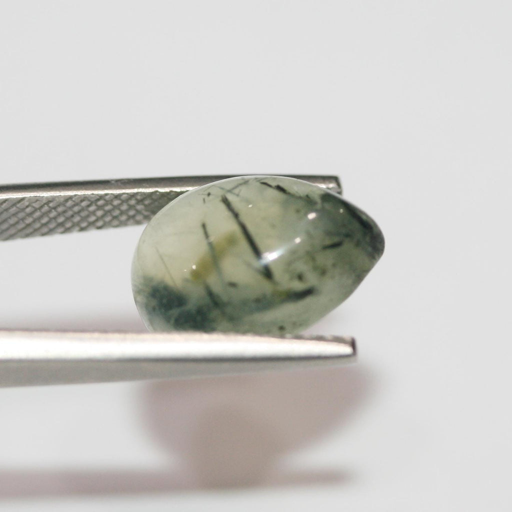 Lote de 8 cabujones de prehnita en forma de gota, 13 x 10 mm (8 unidades)